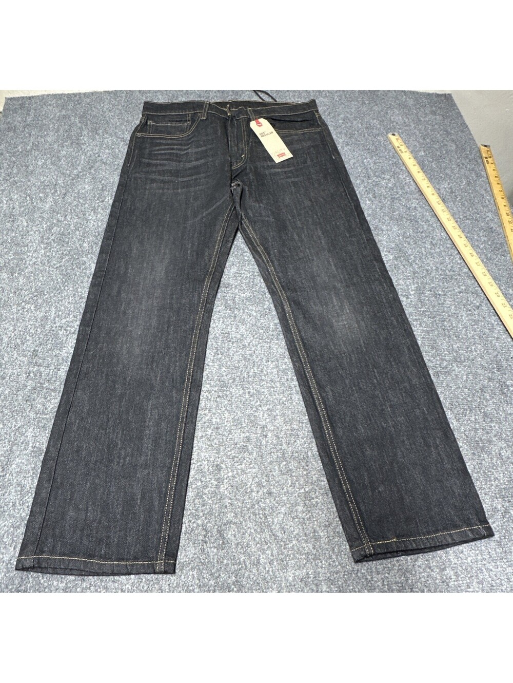 Levis 505 Original Fit Jeans Mens 34x30 Dark Wash Black Straight Leg